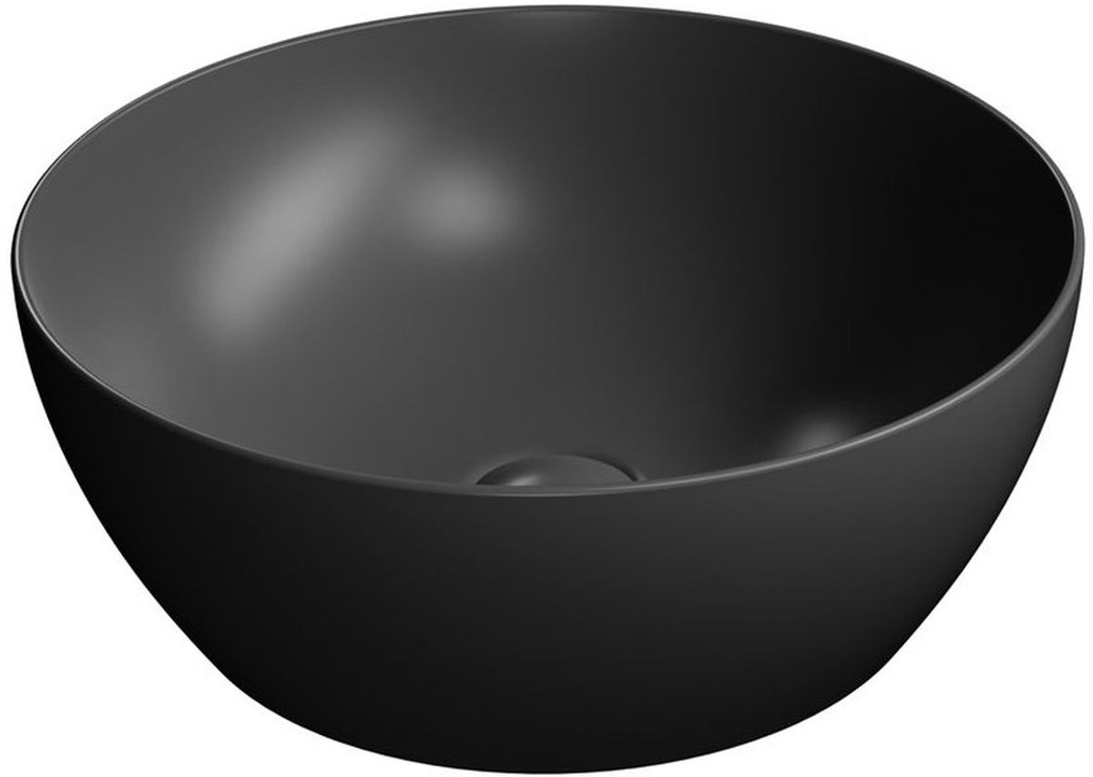 GSI Pura Waschbecken 42x42 cm rund Aufsatzwaschbecken schwarz 885126