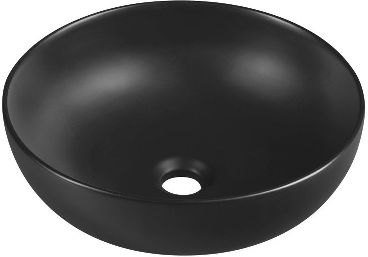 Sapho Rondane Waschbecken 41x41 cm rund Aufsatzwaschbecken schwarz AR435B