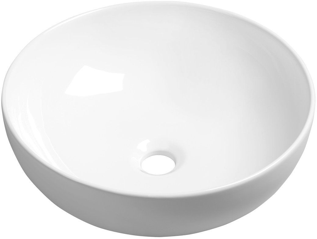Sapho Rondane Waschbecken 41x41 cm rund Aufsatzwaschbecken weiß AR435