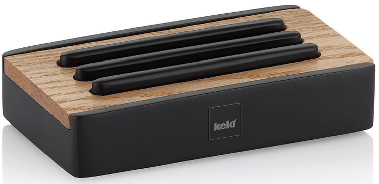 Kela Cube Seifenschale stehende schwarz-holz 23686