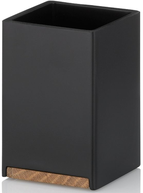 Kela Cube Zahnputzbecher schwarz-braun 23687