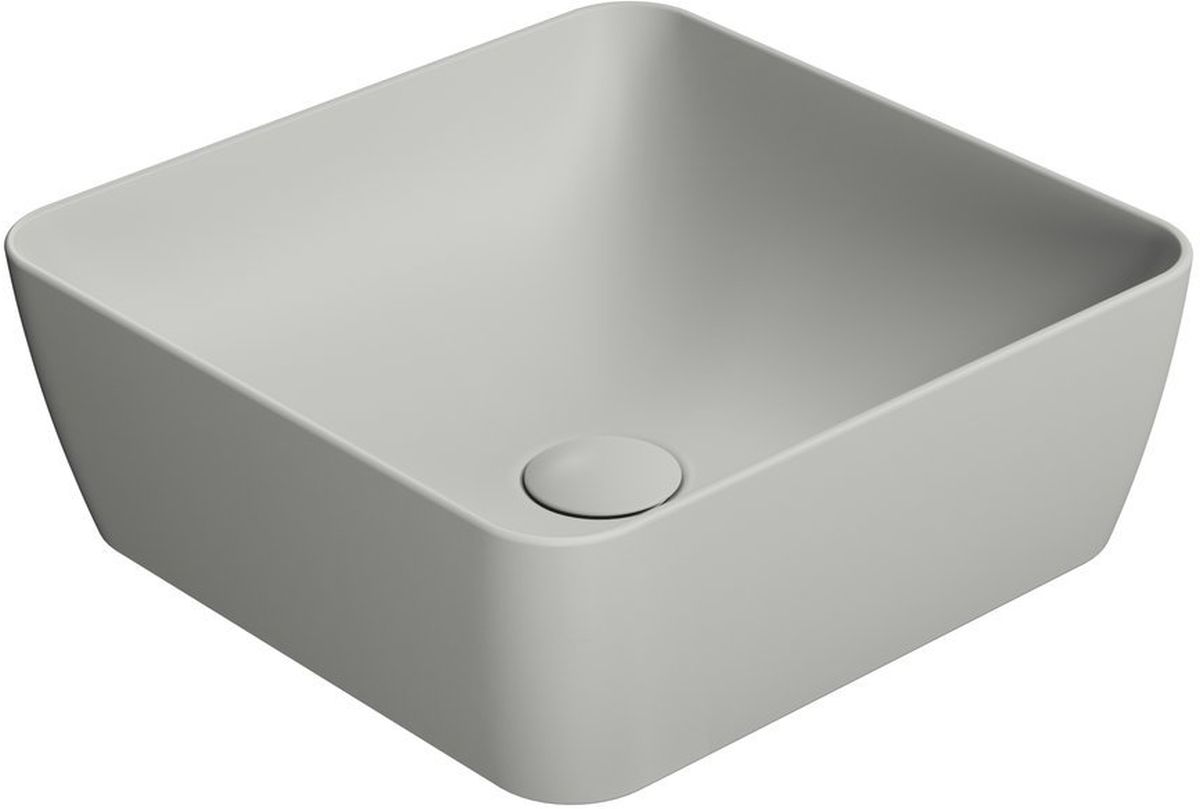 GSI Sand Waschbecken 38x38 cm quadratisch Aufsatzwaschbecken grauer Stein 903817