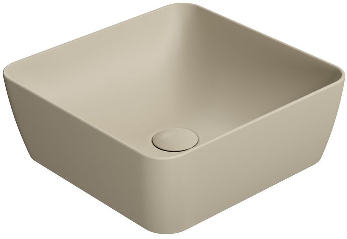 GSI Sand Waschbecken 38x38 cm quadratisch Aufsatzwaschbecken braun/beige 903808