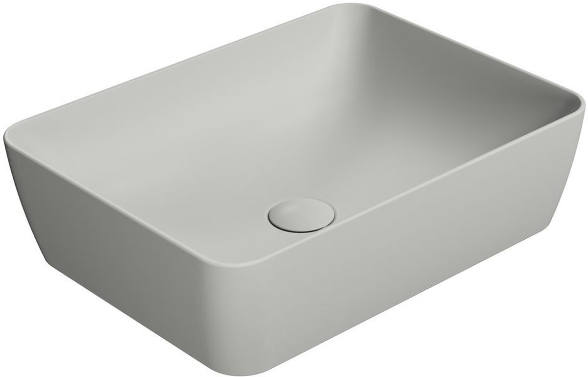 GSI Sand Waschbecken 50x38 cm rechteckig Aufsatzwaschbecken grauer Stein 903717