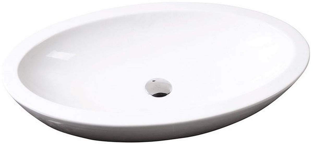 Isvea Sistema Waschbecken 75x42 cm oval Aufsatzwaschbecken weiß 10AR65075