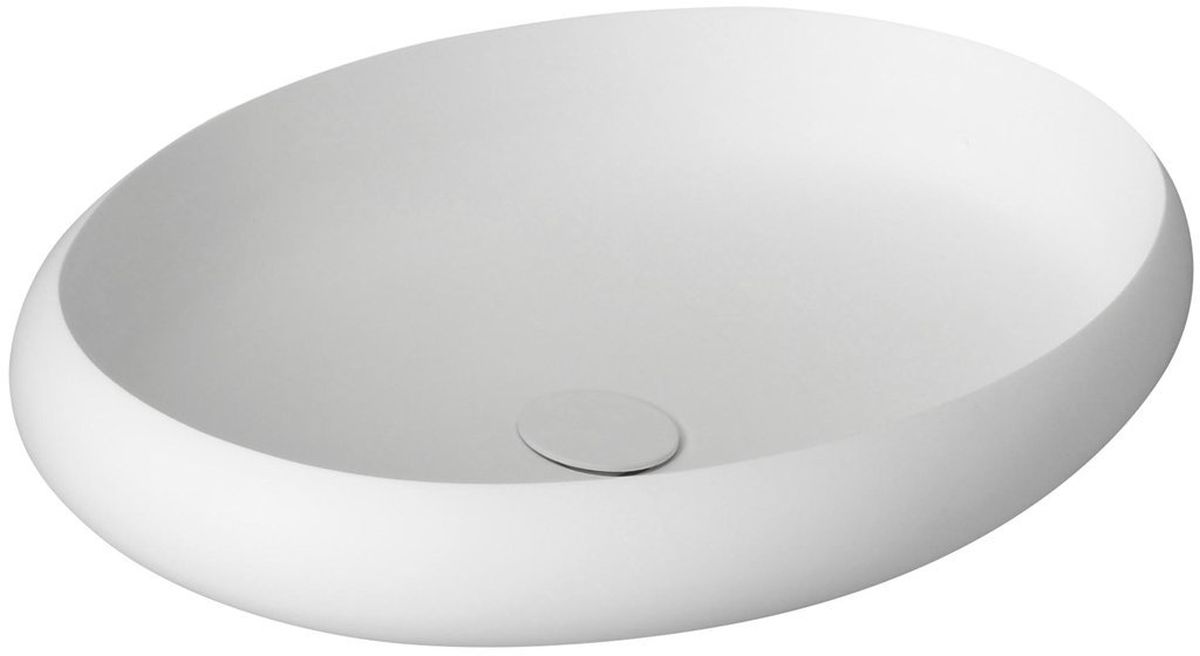 Sapho Thin Waschbecken 60x40 cm oval Aufsatzwaschbecken weiß WN213