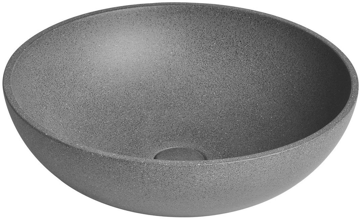 Sapho Turf Waschbecken 44x44 cm rund Aufsatzwaschbecken schwarz AR436