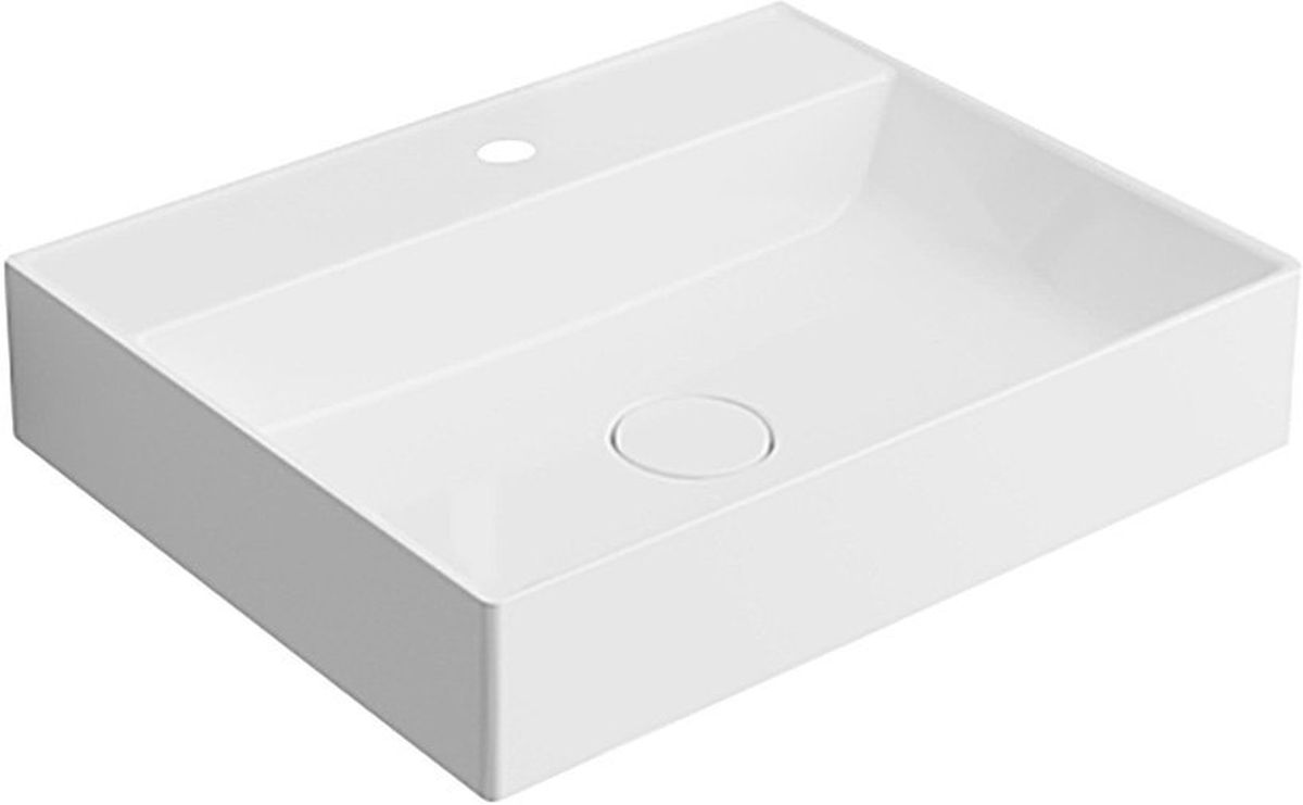 Sapho Twig Waschbecken 60x47 cm rechteckig Klassisch-Möbel-Aufsatzwaschbecken weiß TW060