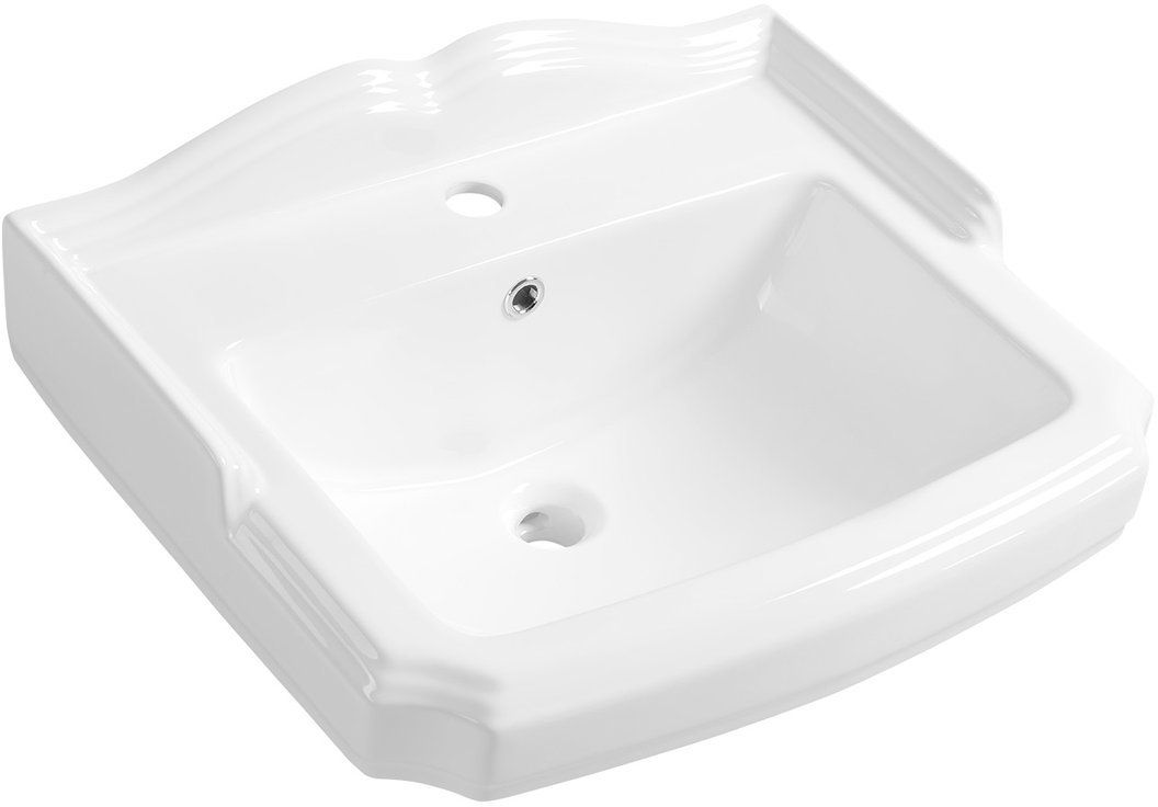 Aqualine Antik Waschbecken 58x47 cm rechteckig Klassisch weiß AK102