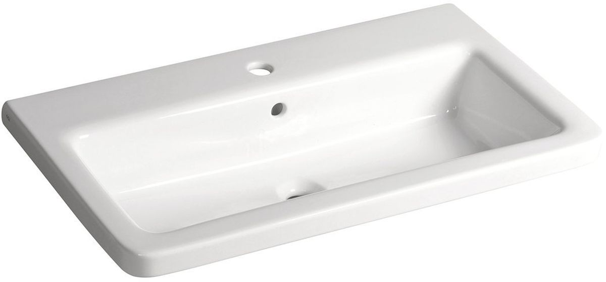 Sapho City Waschbecken 80x45.4 cm rechteckig Klassisch-Möbel-Einbauwaschbecken weiß KE080