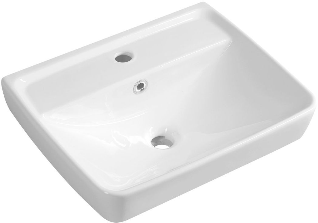 Aqualine Duru Waschbecken 50x40 cm rechteckig Klassisch-Möbel weiß TU0350