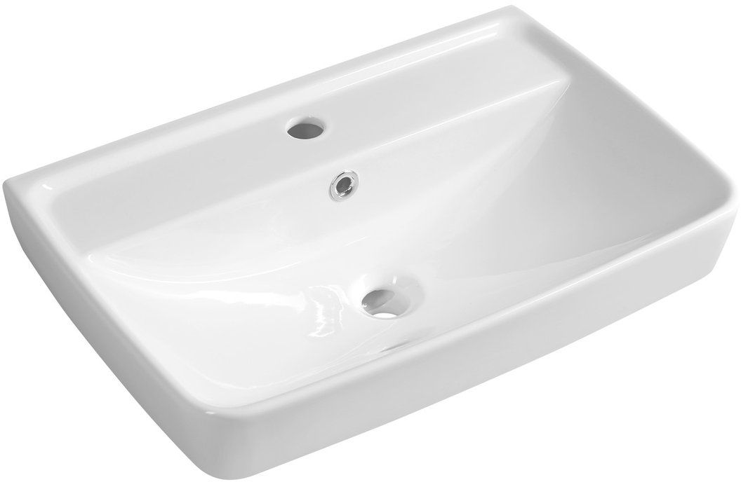 Aqualine Duru Waschbecken 60x40 cm rechteckig Klassisch-Möbel weiß TU0351