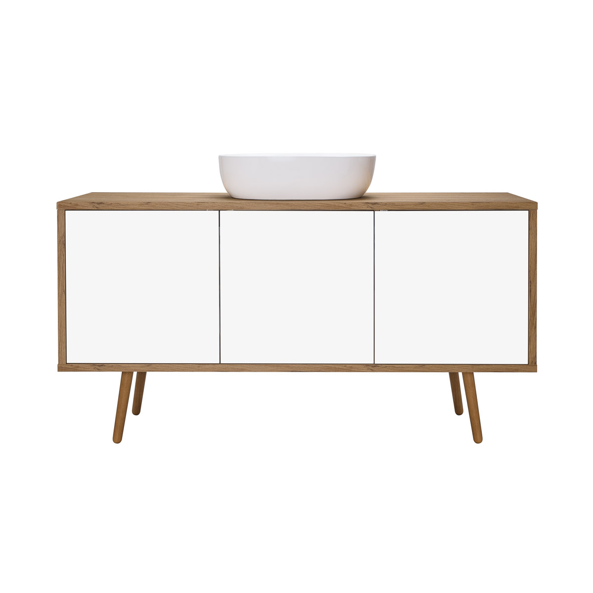 Oltens Hedvig Kabinett 140x45x49.7 cm Unterschrank hängend weiß-eiche 60205060