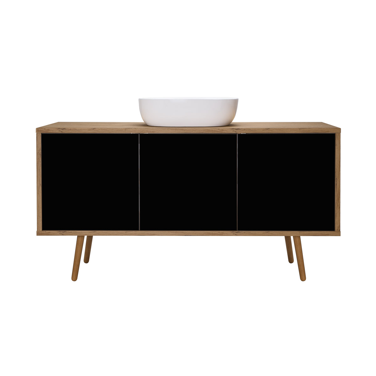 Oltens Hedvig Kabinett 140x45x49.7 cm Unterschrank hängend schwarz-eiche 60205360