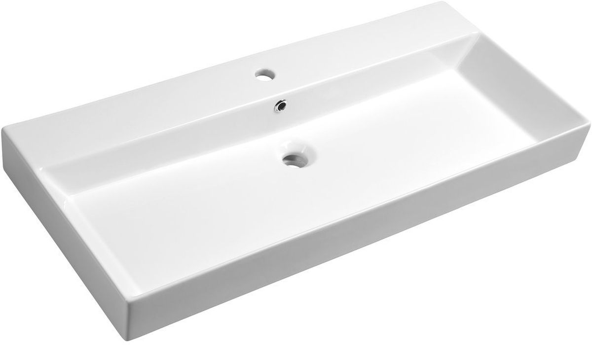 Sapho Kare Waschbecken 98x45.5 cm rechteckig Klassisch-Möbel weiß 17100
