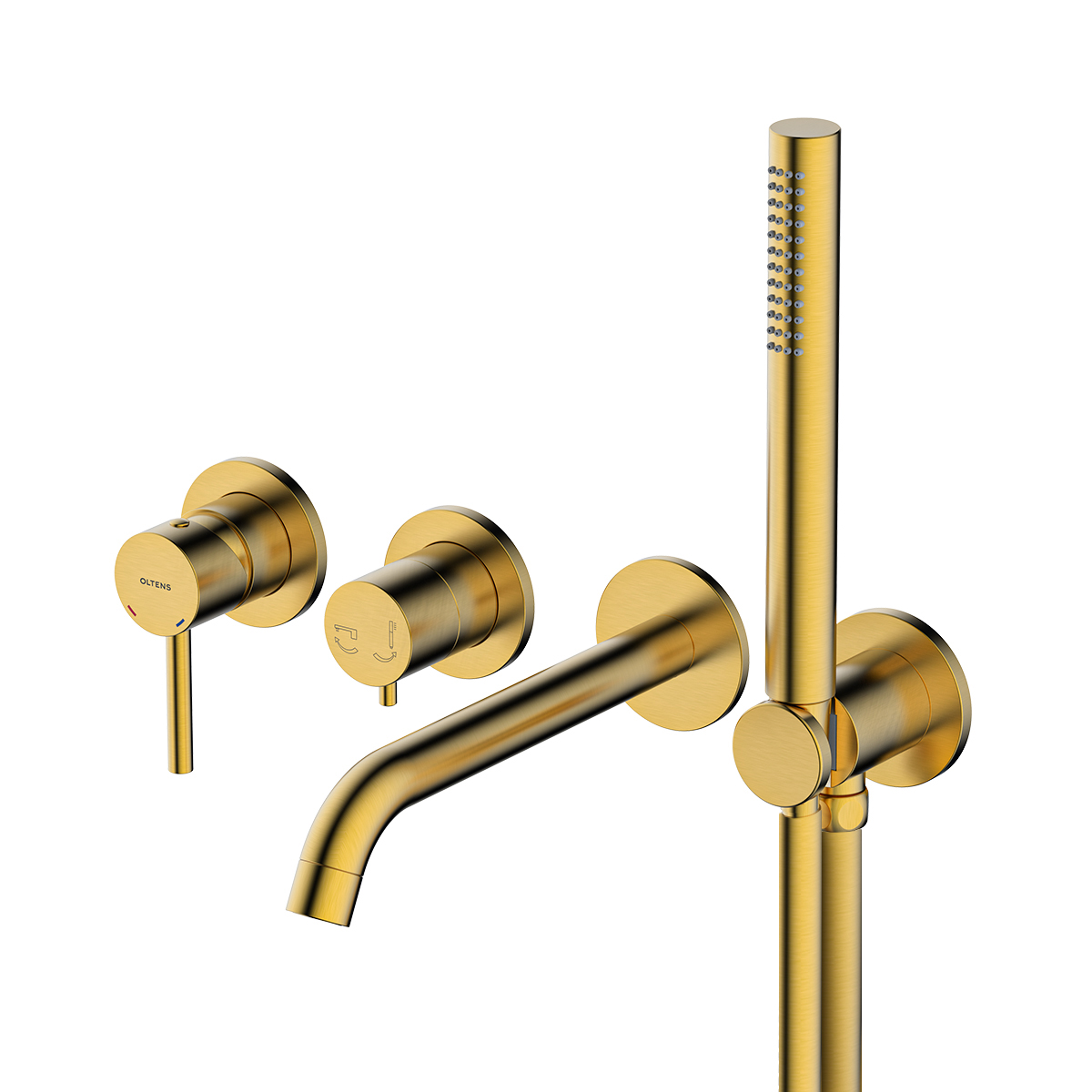Oltens Molle Badewannen- und Duscharmatur Unterputz goldgebürstet 34105810
