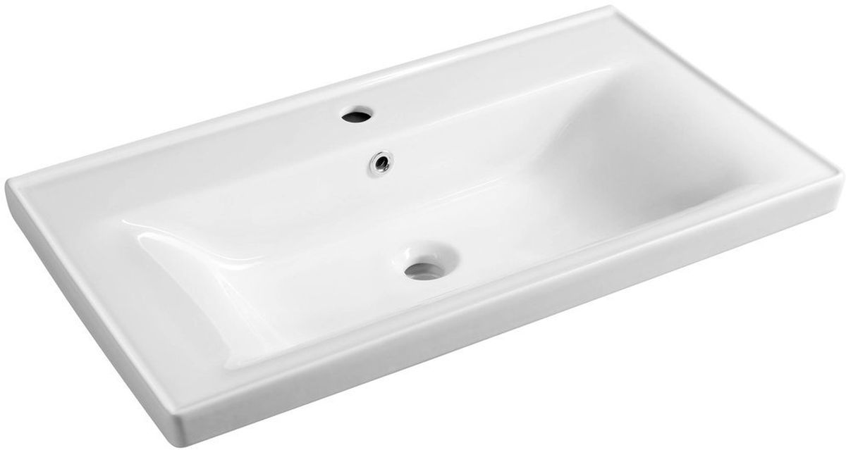 Aqualine Sava Waschbecken 80x46 cm rechteckig Klassisch-Möbel weiß 2080