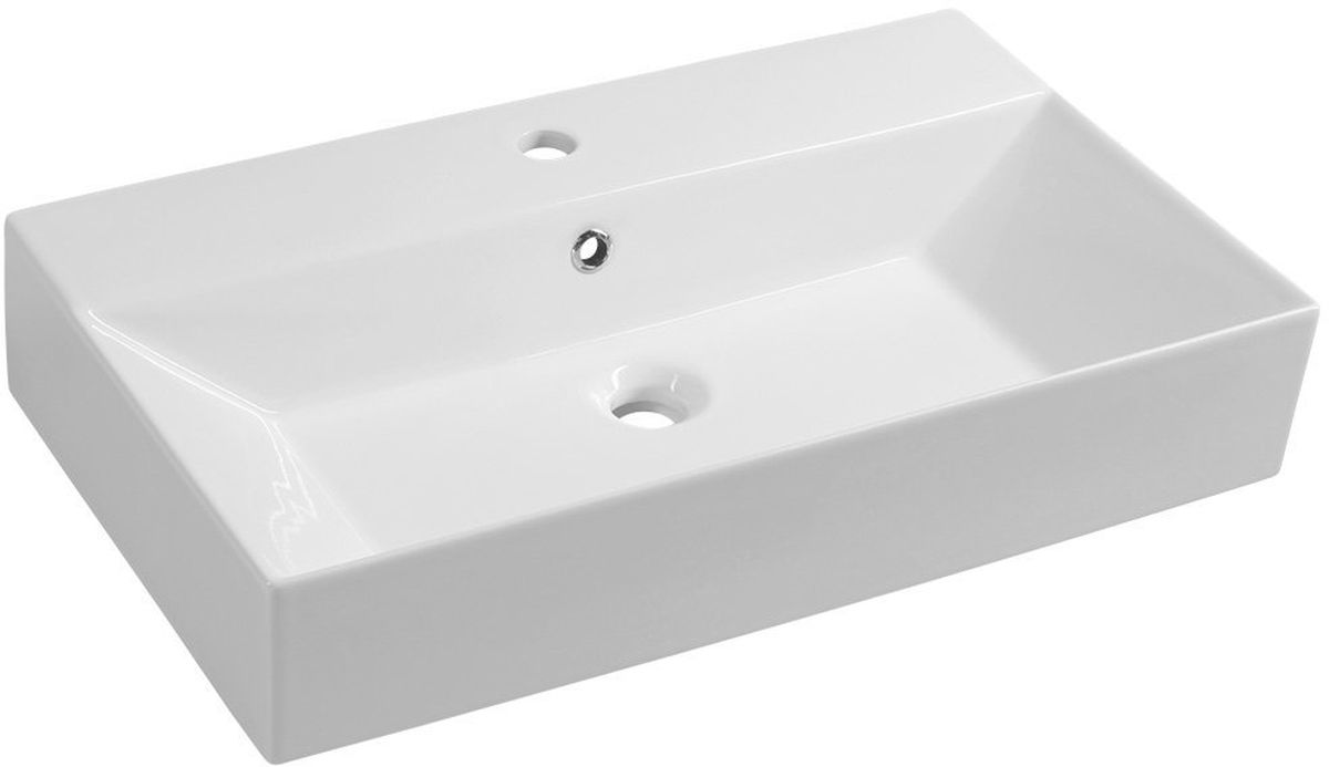 Isvea Sistema Waschbecken 70x42 cm rechteckig Klassisch-Aufsatzwaschbecken weiß 10SF50070