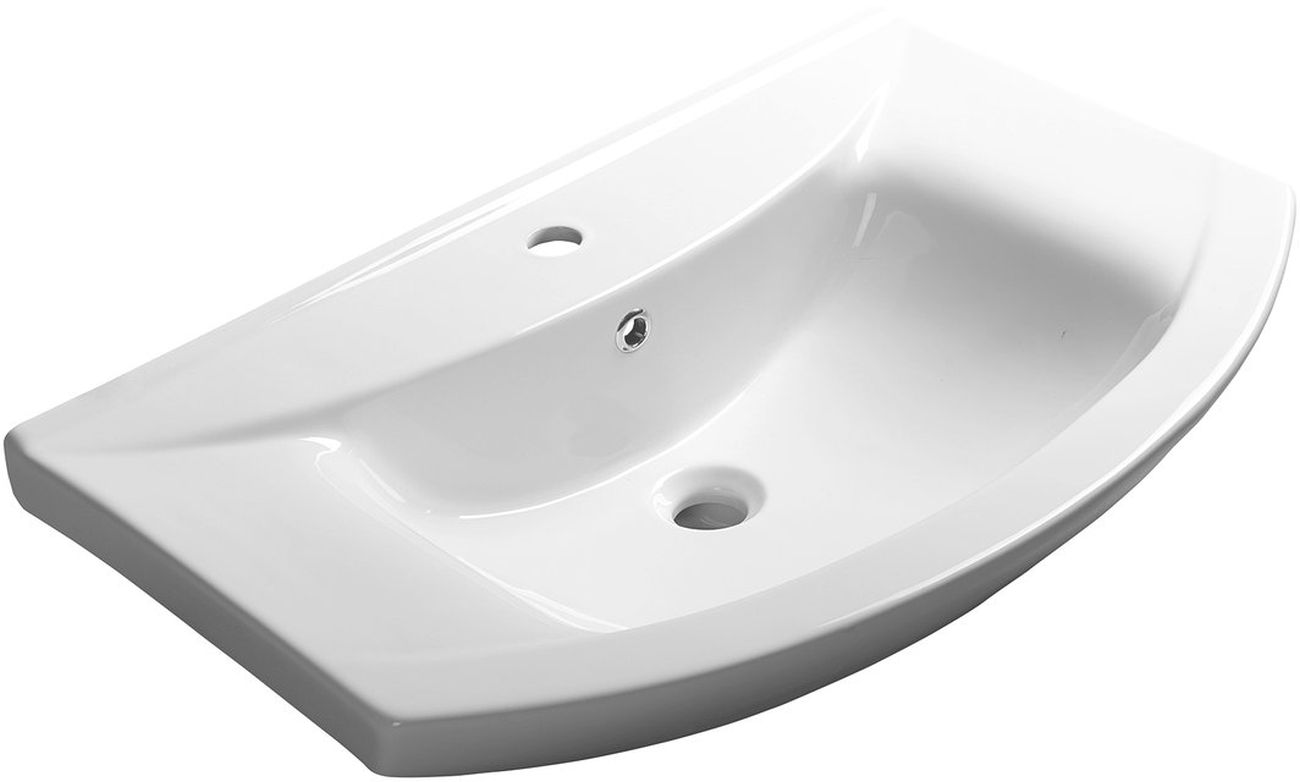 Aqualine Zero Waschbecken 75x48.5 cm rechteckig Klassisch-Möbel weiß 6075