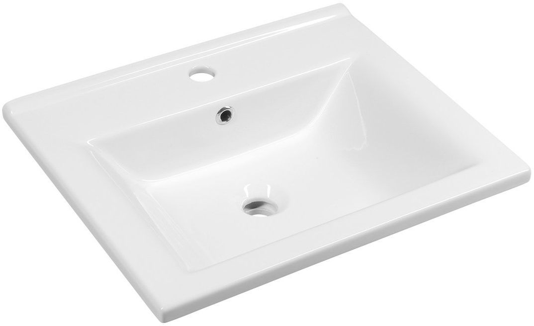 Aqualine Zuno Waschbecken 55x45 cm rechteckig Klassisch-Möbel weiß 9055