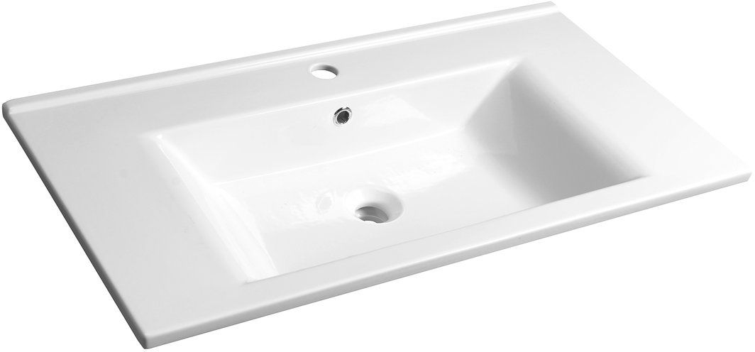 Aqualine Zuno Waschbecken 85x45 cm rechteckig Klassisch-Möbel weiß 8590913872389