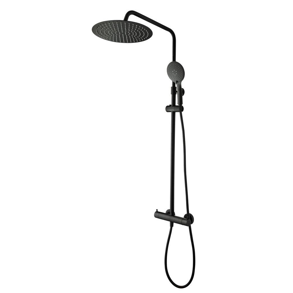 Tiger Twiss Duschset Wandmontage mit Thermostat mit Regenbrause schwarz 1714840746