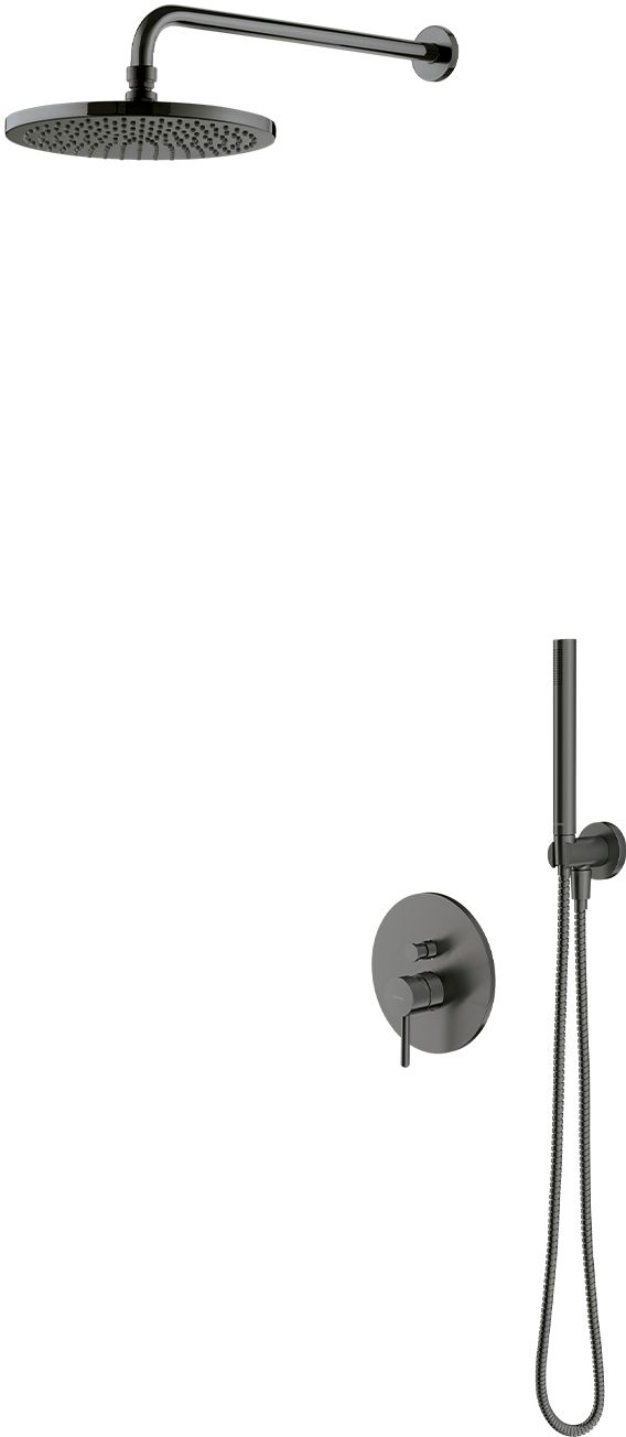 Omnires Y Duschset Unterputz mit Regenbrause graphit SYSY35GR