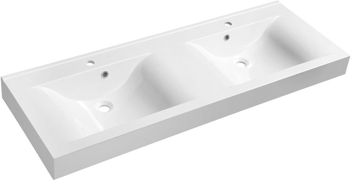 Sapho Flavia Waschbecken 140x50 cm rechteckig Klassisch-Doppelt weiß 68141