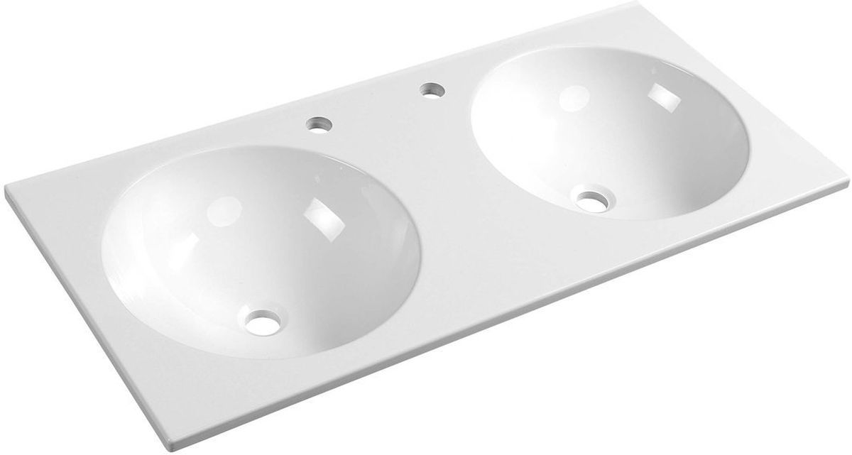 Sapho Juno Waschbecken 80x47 cm rechteckig Klassisch-Doppelt weiß JU100