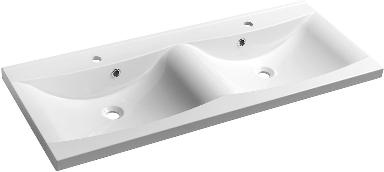 Sapho Luciola Waschbecken 120x48 cm rechteckig Möbel-Doppelt weiß 50122