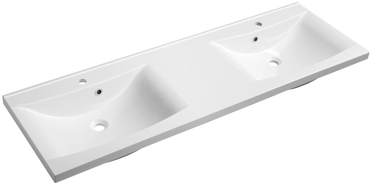 Sapho Luciola Waschbecken 150x48 cm rechteckig Möbel-Doppelt weiß 50154