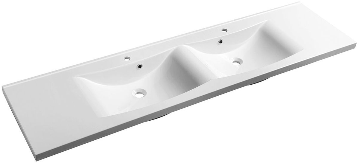 Sapho Luciola Waschbecken 180x48 cm rechteckig Möbel-Doppelt weiß 50184