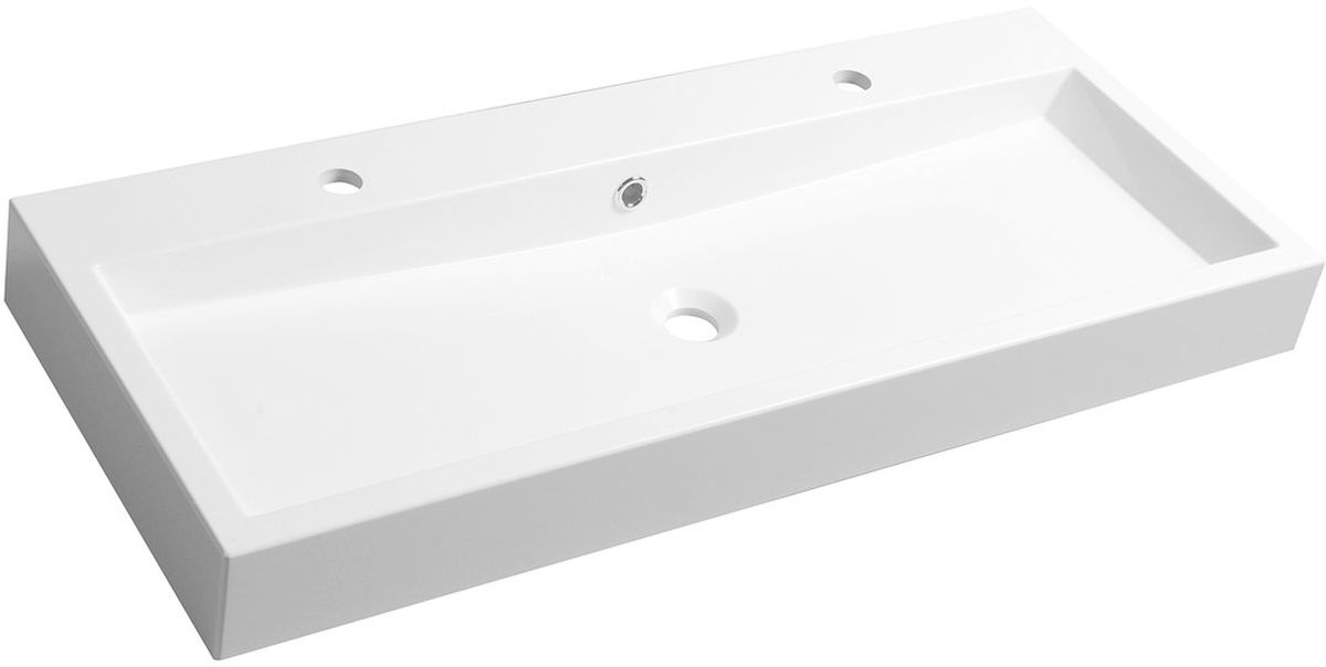 Sapho Orinoko Waschbecken 100x42 cm rechteckig Klassisch-Möbel-Doppelt weiß OR101
