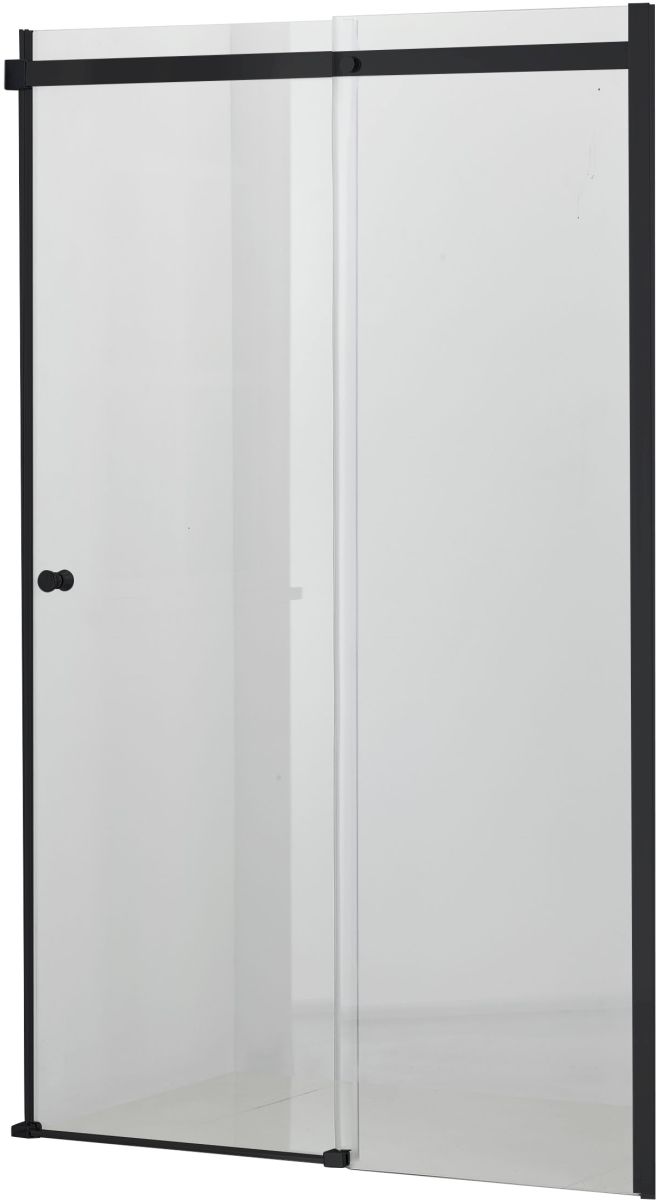 Hagser Alena Duschtüren 130 cm Schiebe- schwarz Matte/durchsichtiges Glas HGR19000021