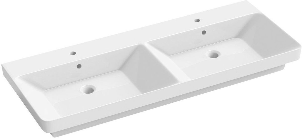 Sapho Thalie Waschbecken 120x46 cm rechteckig Möbel-Doppelt weiß TH11120