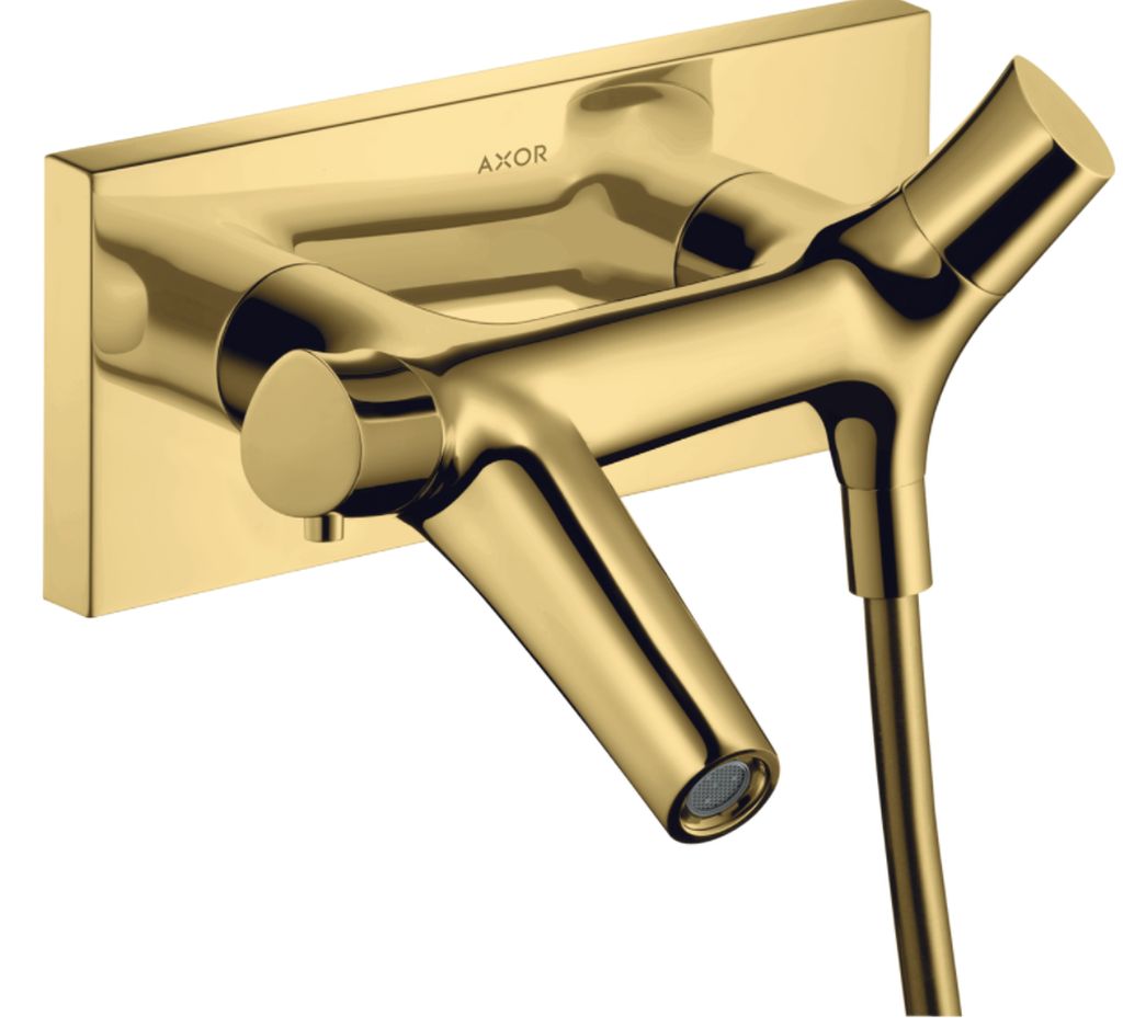 Axor Starck Organic Badewannen- und Duscharmatur Wandmontage mit Thermostat gold 12410990
