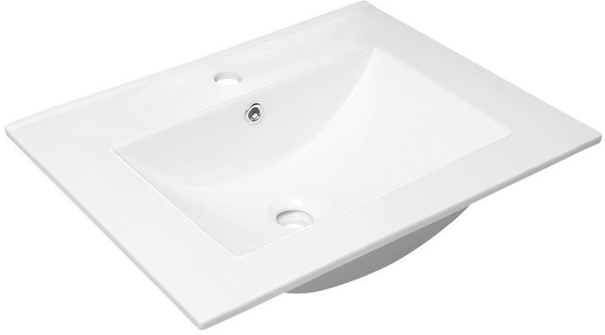 Sapho Slim Waschbecken 61x46.5 cm rechteckig Möbel-Einbauwaschbecken weiß 1601-60