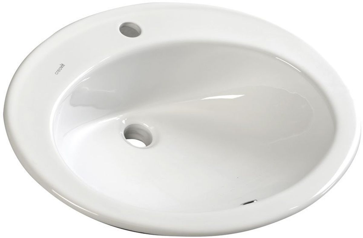 Creavit Tropico Waschbecken 58x46 cm oval Einbauwaschbecken weiß TP230