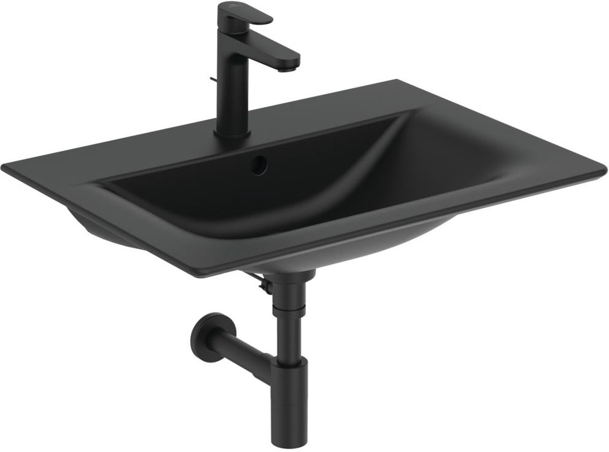 Ideal Standard Connect Air Waschbecken 64x46 cm rechteckig Klassisch-Möbel schwarz E0289V3