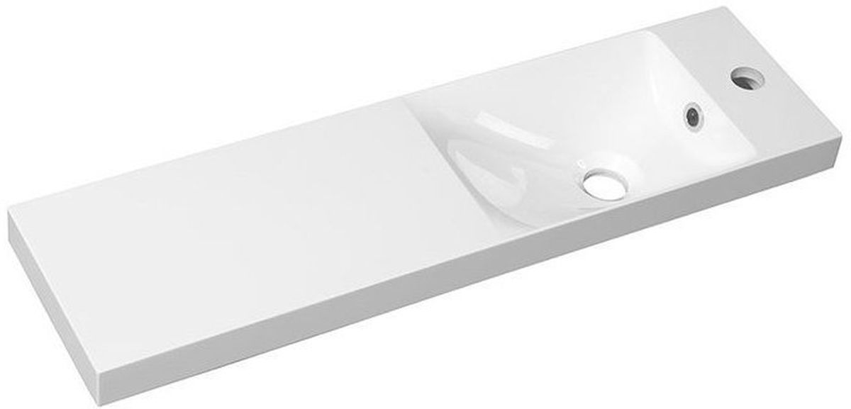 Sapho Agos Waschbecken 80x22 cm rechteckig Möbel weiß AS080