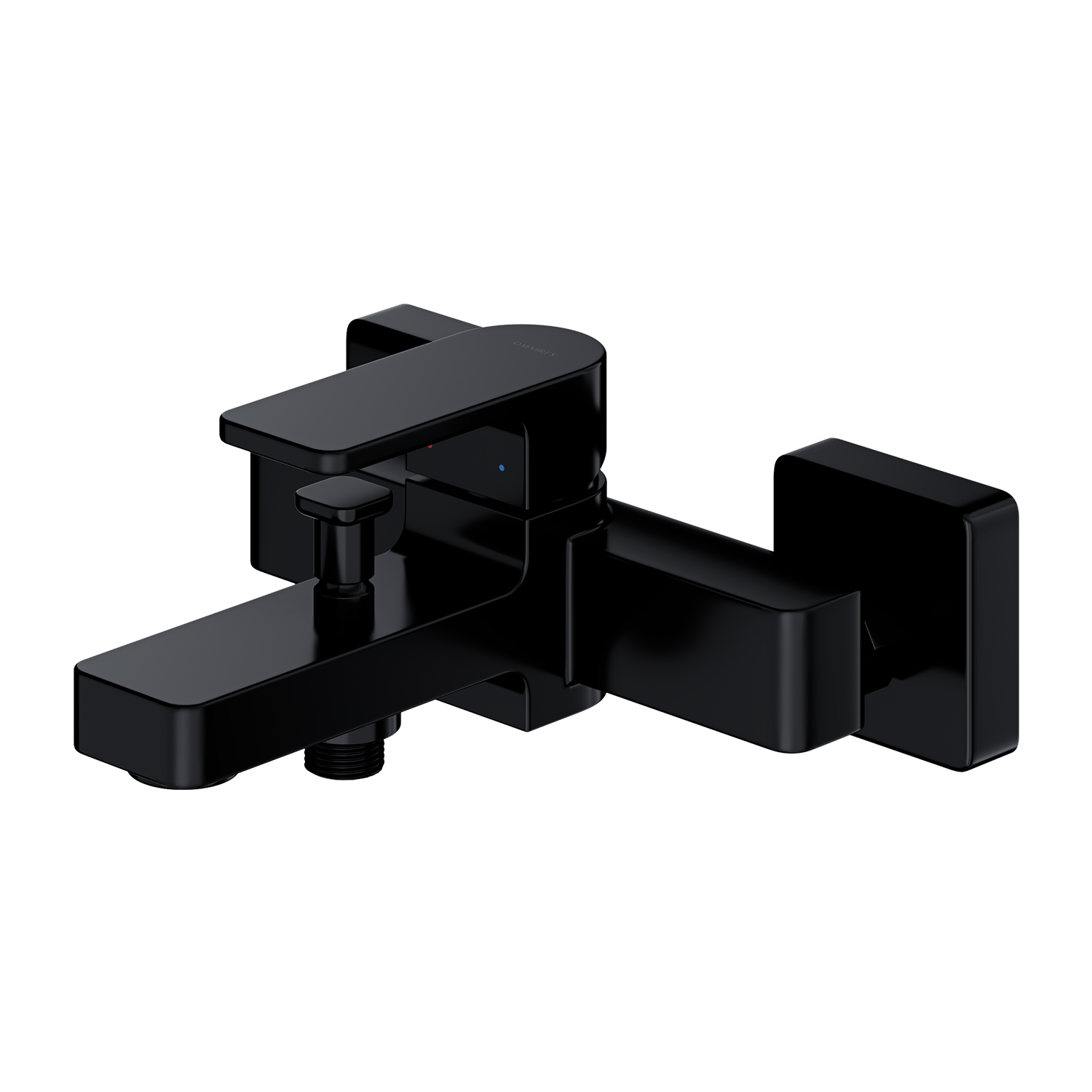 Omnires Baretti Badewannen- und Duscharmatur Wandmontage schwarz BA7830BL