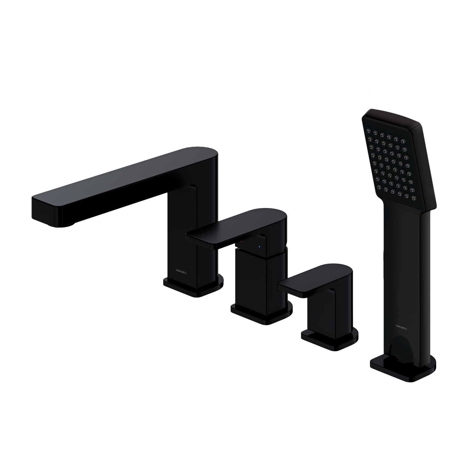 Omnires Baretti Badewannen- und Duscharmatur awannenmontiert schwarz BA7832BL