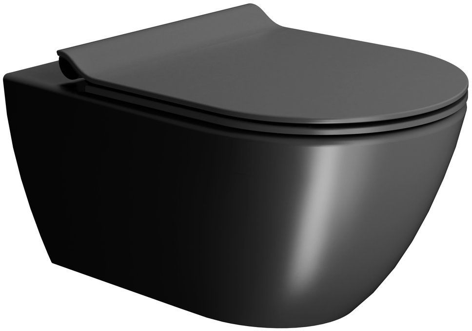 GSI Pura WC-Becken hängend Spülrandlos schwarz Matte 881526