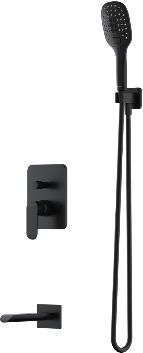 Omnires Sacramento Badewannen- und Duschset Unterputz schwarz SYSSCW01BL