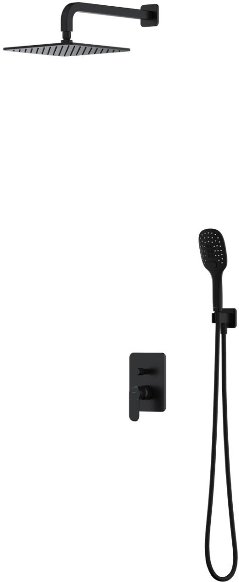Omnires Sacramento Duschset Unterputz mit Regenbrause schwarz SYSSC10BL