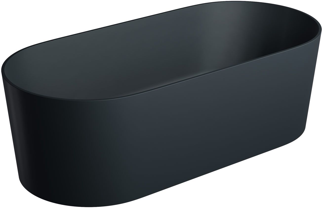 Omnires Ovo M+ Freistehende Badewanne 160x75 cm oval schwarz OVOWWBLV