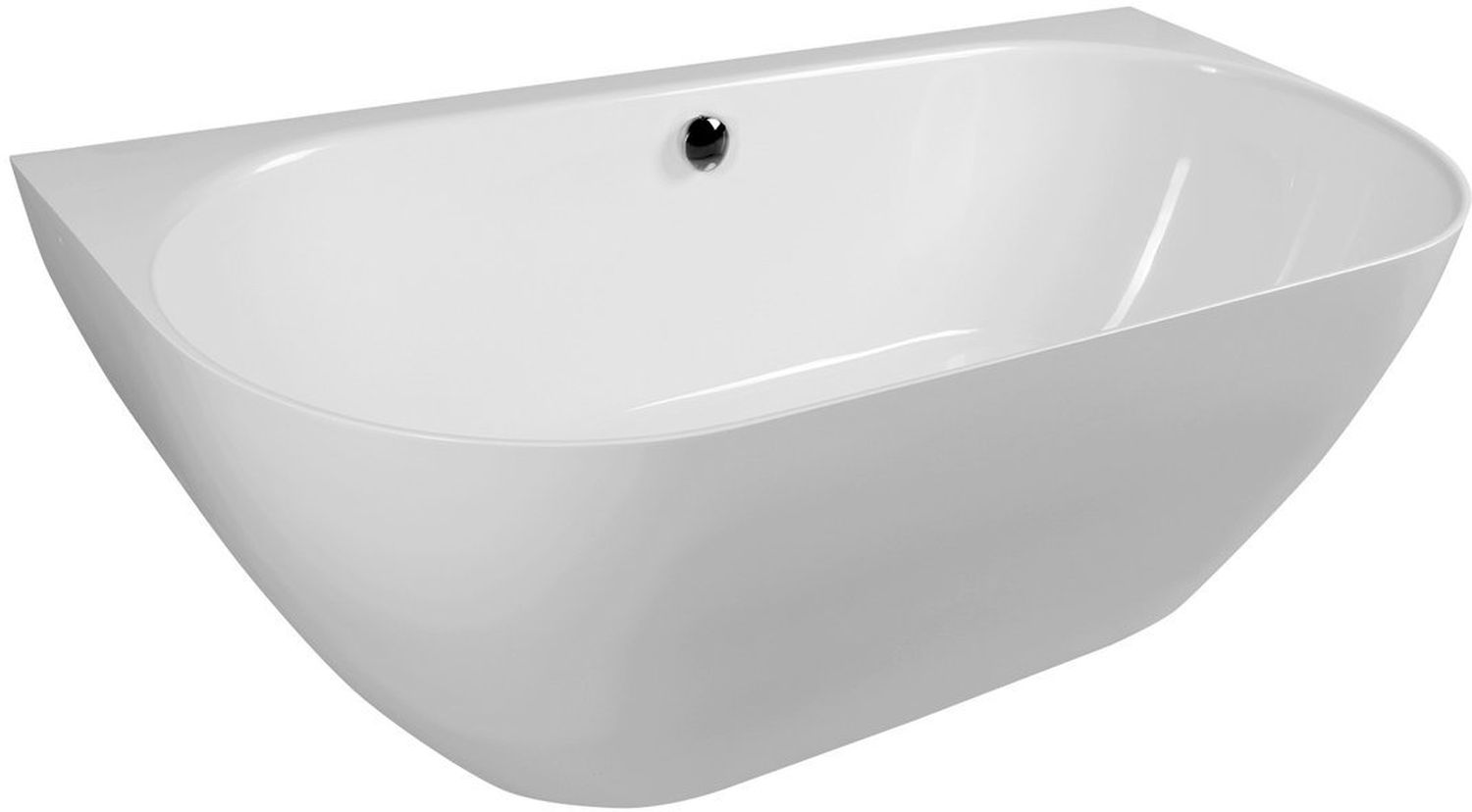 Polysan Pagoda Wandmontierte Badewanne 170x85 cm oval weiß 72976