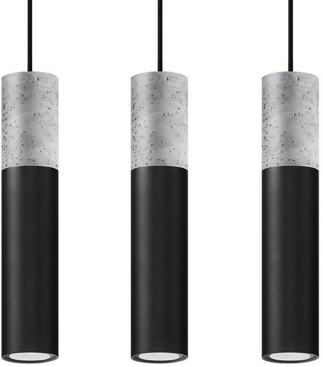 Sollux Lighting Borgio Pendelleuchte 3x40 W schwarz-grau/aschfarben SL.0652
