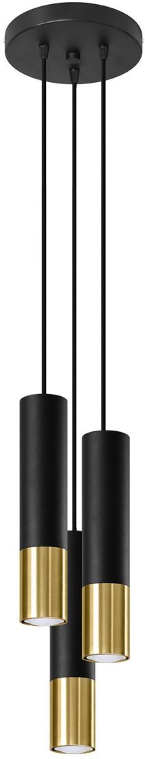 Sollux Lighting Loopez Pendelleuchte 3x40 W schwarz-gold SL.0955