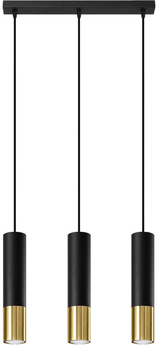 Sollux Lighting Loopez Pendelleuchte 3x40 W schwarz-gold SL.0954